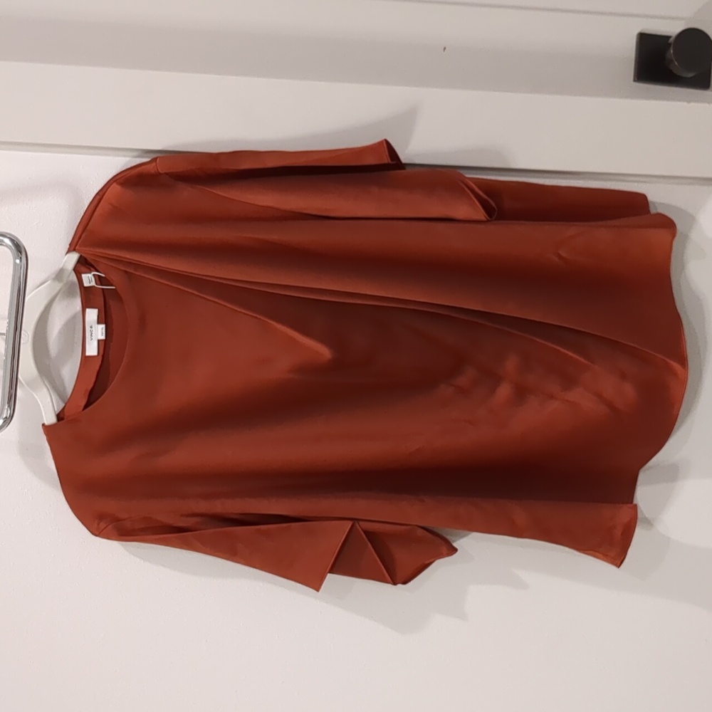 NWT Copper Silk Drape Top by Vince 1X - Picture 4 of 6